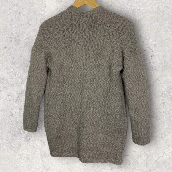 Dreamers‎ Taupe Fuzzy Open Front Cardigan Size Small Medium Tan Beige Minimalist - Picture 4 of 10